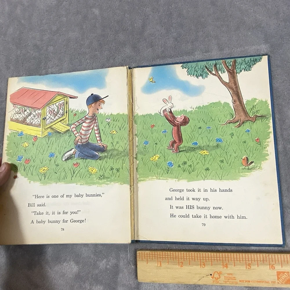 Vintage Curious George Flies A Kite‎ 1958 First Edition Margret Rey Hardcover